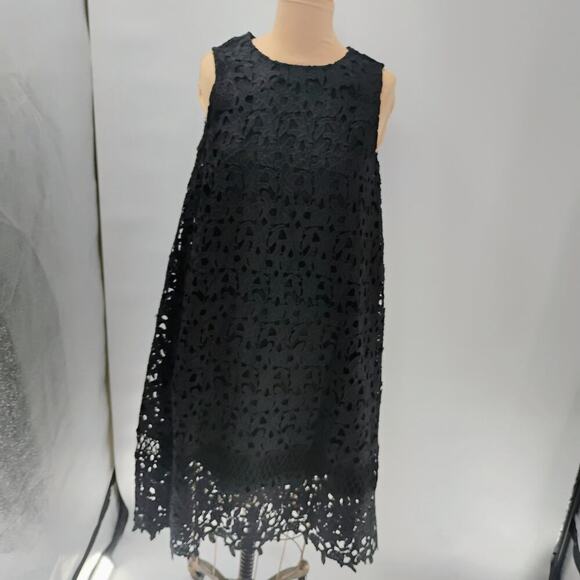 Ne Quittez Pas Montmartre Lace Swing Dress Black Sleeveless Women Size Medium - Picture 5 of 13